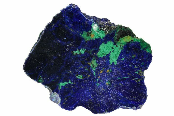 Vivid Blue, Cut/Polished Azurite & Malachite Nodule - Siberia #175542